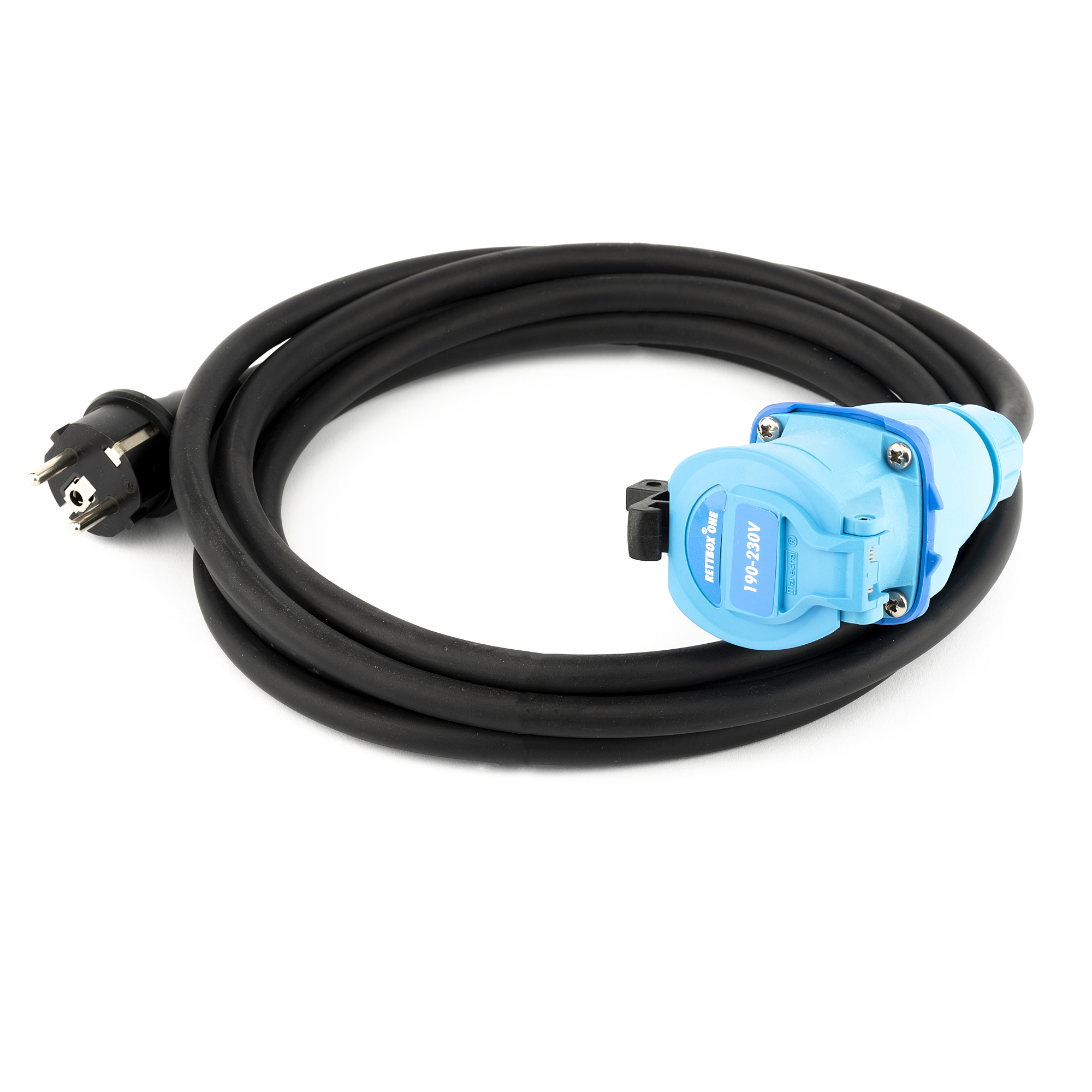 Adapterkabel Rettbox 4m  m. Schukogummistecker
